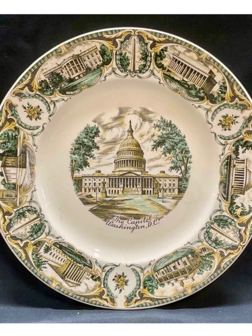 Vintage Capitol Washington D.C. Capsco Souvenir Plate 11"
